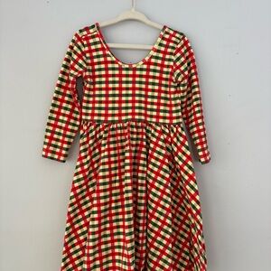 NWOT Alice & Ames Girls Red Green Plaid Long-Sleeve Dress